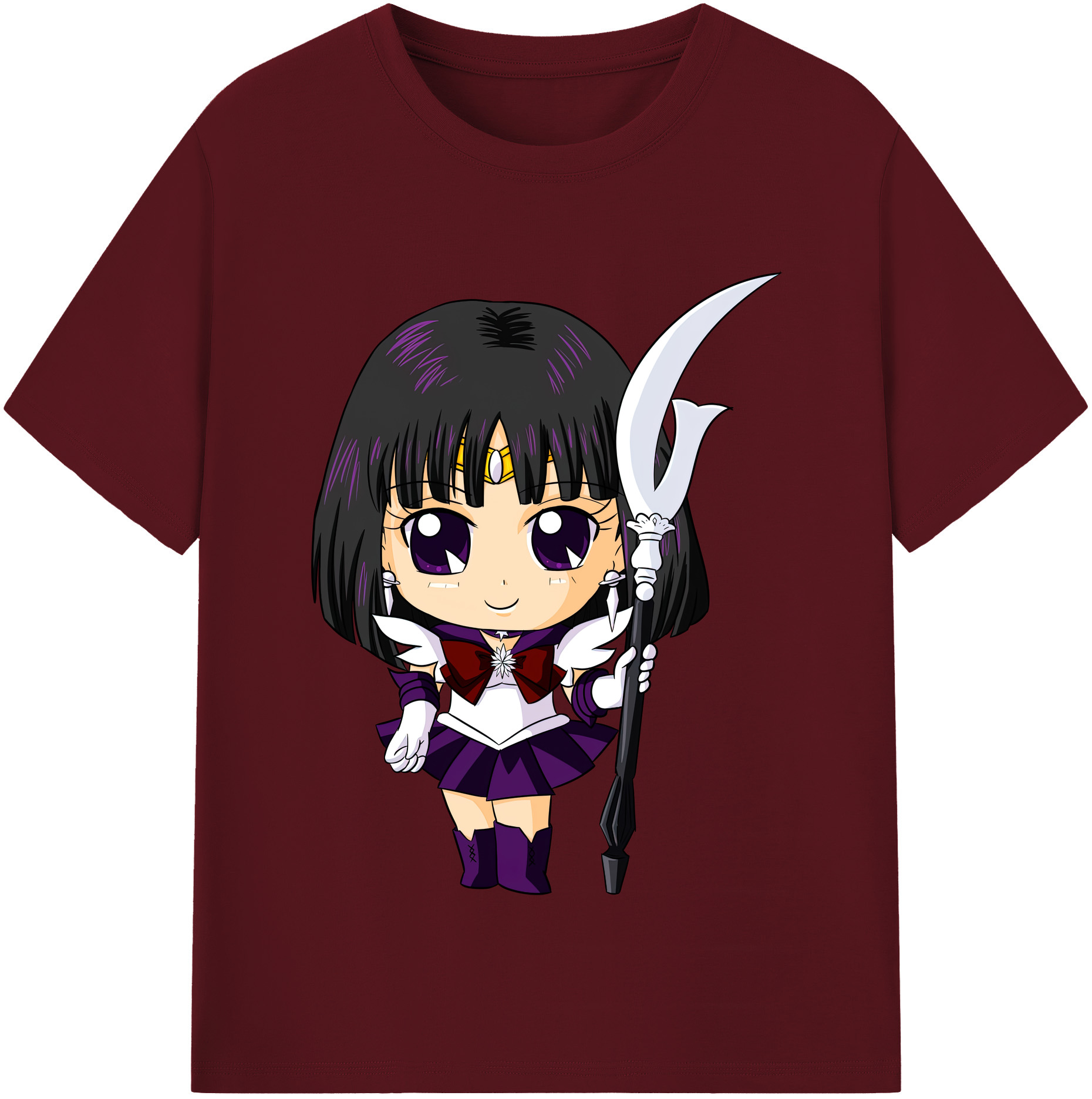 （画像用） 美少女戦士セーラームーン 土萠ほたる Sailor Moon Tomoe Hotaru （セーラーサターン；Sailor Saturn） 綿100％半袖Tシャツ（フロントプリント）